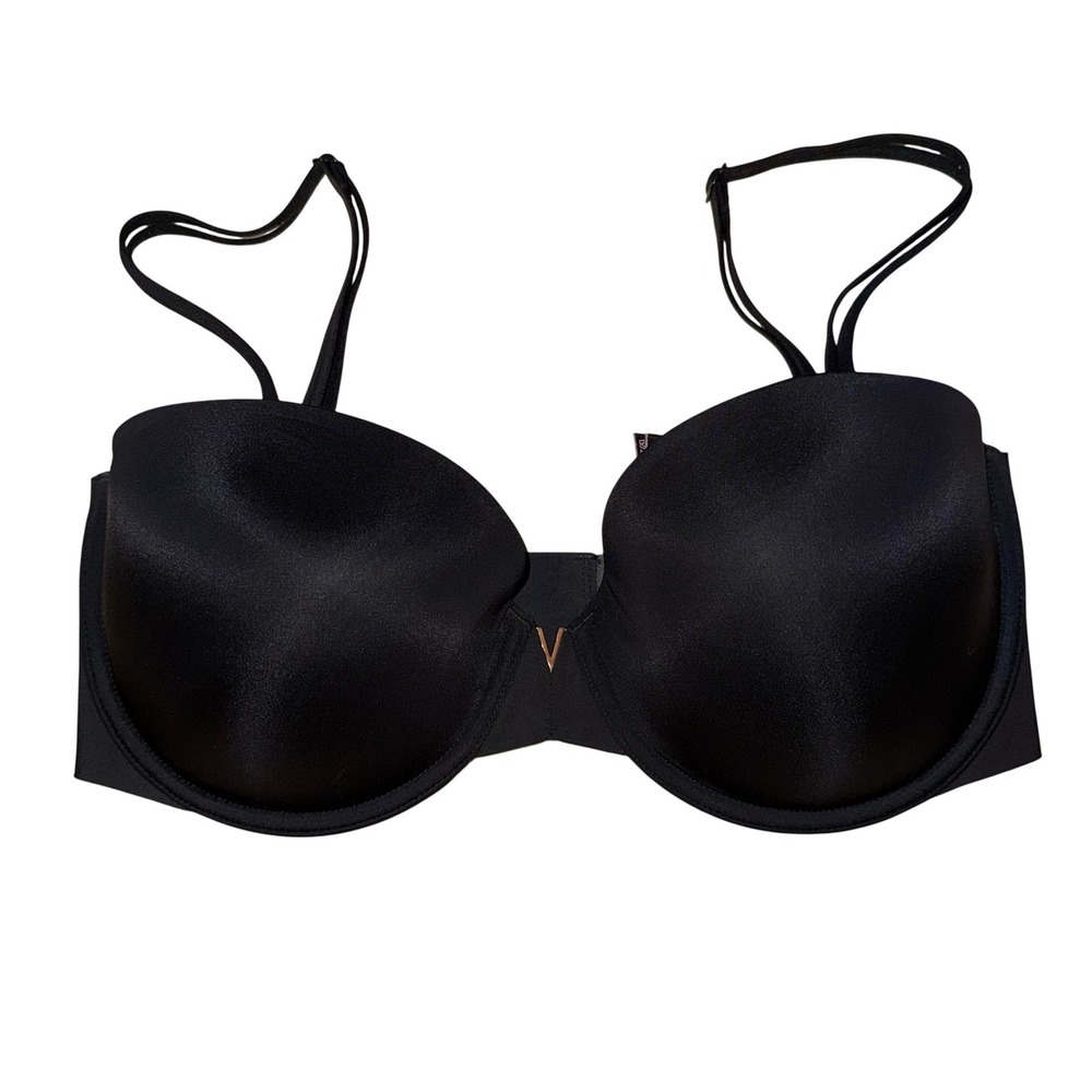 Victoria's Secret Black Multiway Strapless Push Up Plunge Bra 34DD